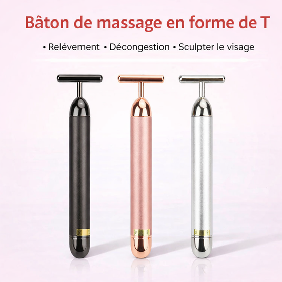 Appareil liftant vibrant visage – effet anti-âge or 24K